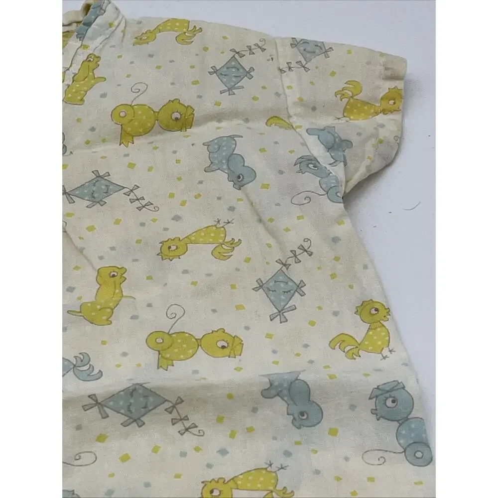 Vintage 1950s/60s Toddler Romper – Yellow & Blue Unisex One‑Piece 12–18 Months